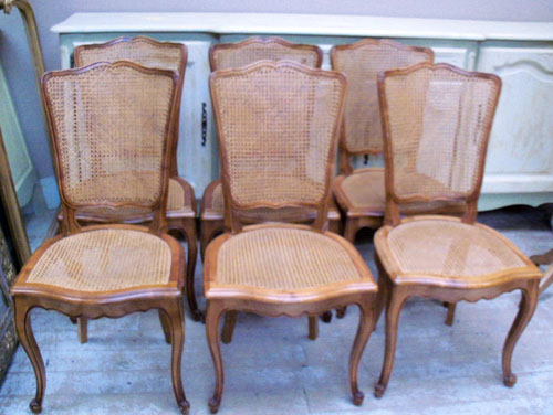 set of 6 cane chairs